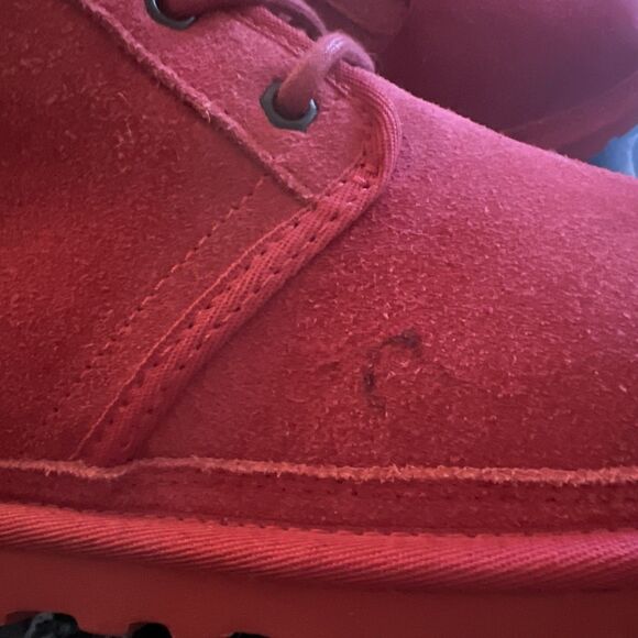 UGG Neumel Red Chukka Mens Size US 8, EU 41 Ankle Boots Suede Lace Up - Picture 8 of 15